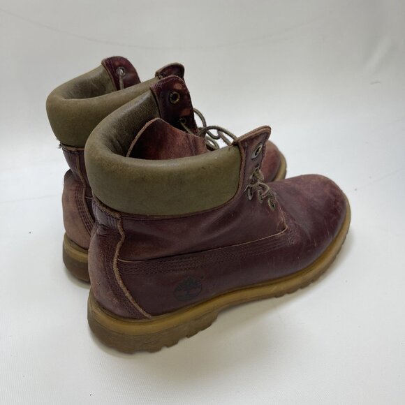 Timberland Premium Boots Size 8 M Waterproof Women Lace up 8230A burgundy brown - Picture 2 of 16